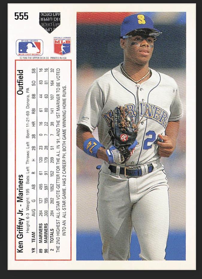 1991 Upper Deck #555c Ken Griffey Jr. MLB Seattle Mariners
